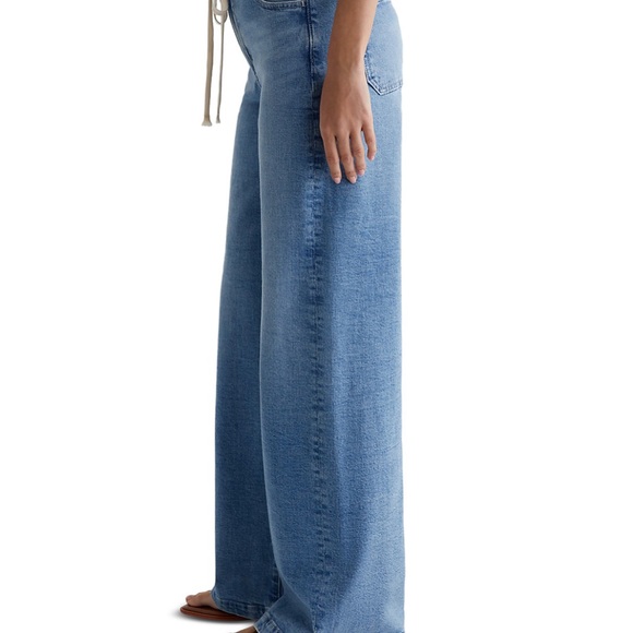 Ag Adriano Goldschmied Blue Flare Wide Leg Jeans - Picture 2 of 5